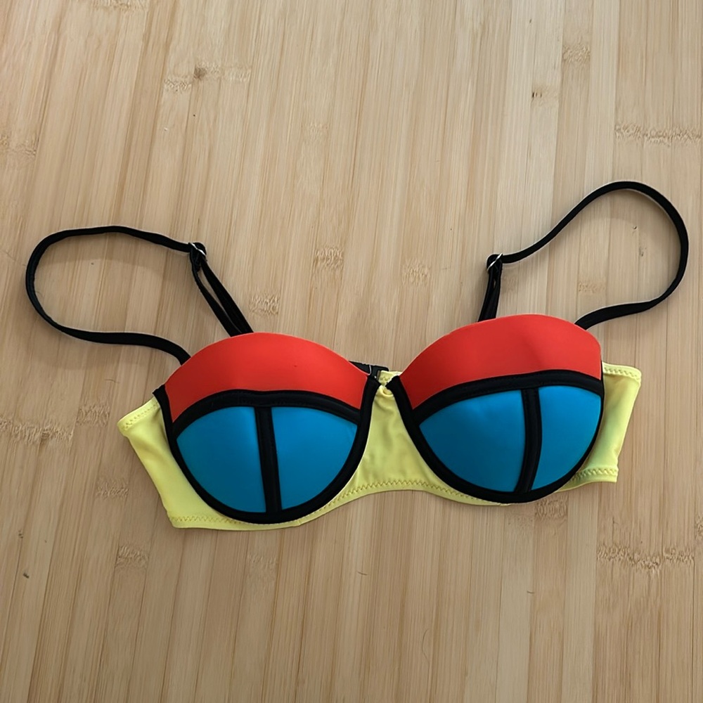 Retro Color block style Swimtop